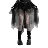 Punk Sexy Anime /  High-Waisted Goth-Style Mesh Skirt - Festival Wear