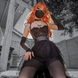 Punk Sexy Anime /  High-Waisted Goth-Style Mesh Skirt - Festival Wear