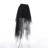 Punk Sexy Anime /  High-Waisted Goth-Style Mesh Skirt - Festival Wear