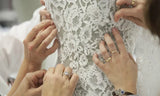 Exquisite A-line Backless Side-Split Bridal Gown Featuring Floral Appliques & Plunging V Neck