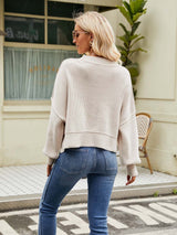 Stylish Short-Length Loose Fit Long Sleeve Sweater | NCS