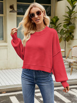 Stylish Short-Length Loose Fit Long Sleeve Sweater | NCS