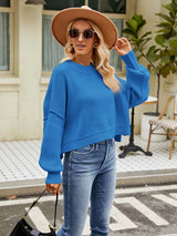 Stylish Short-Length Loose Fit Long Sleeve Sweater | NCS