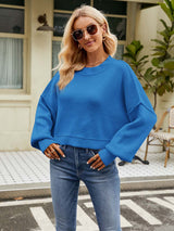 Stylish Short-Length Loose Fit Long Sleeve Sweater | NCS