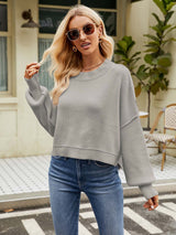Stylish Short-Length Loose Fit Long Sleeve Sweater | NCS