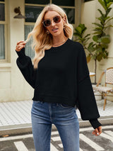 Stylish Short-Length Loose Fit Long Sleeve Sweater | NCS