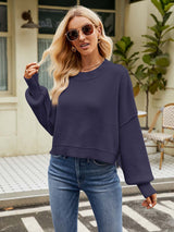 Stylish Short-Length Loose Fit Long Sleeve Sweater | NCS