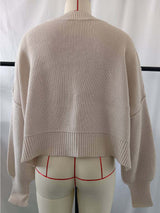 Stylish Short-Length Loose Fit Long Sleeve Sweater | NCS