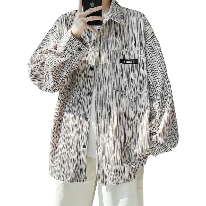 Men's Classic Harajuku Oversized Button-Up Shirts - All Sizes