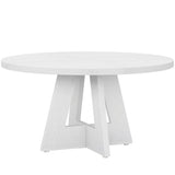 Modern Kitchen Round Circular Dining Table in White Wood Finish-2
