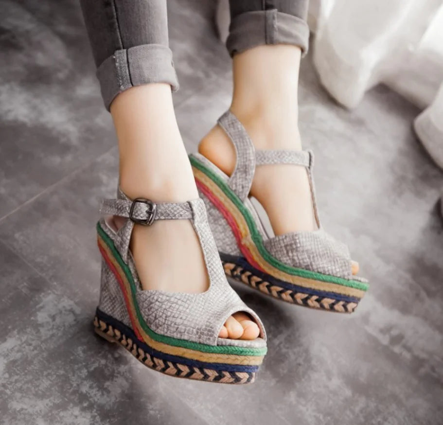 Women's Retro Thick-Soled  High Heel Wedge Sandals