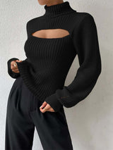 Women Sexy Solid Turtleneck Knitted Sweater | NCS