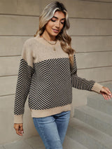 Women's Oversized Striped Knit Sweater | NCS