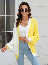 Plus Size Colorblock Knitted Cardigan
