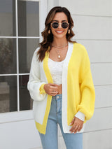 Plus Size Colorblock Knitted Cardigan