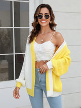 Plus Size Colorblock Knitted Cardigan