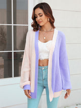 Plus Size Colorblock Knitted Cardigan