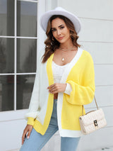 Plus Size Colorblock Knitted Cardigan
