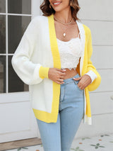 Plus Size Colorblock Knitted Cardigan