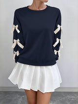 Women's Red Sweatshirt with Bow Decoration | NCS