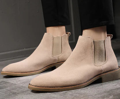 Men's Classic High-Top Leather Chelsea Ankle Boots