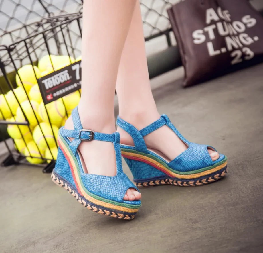 Women's Retro Thick-Soled  High Heel Wedge Sandals
