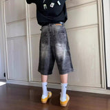 Loose Casual Straight-leg Washed Do The Old Cowboy Shorts Men