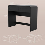 Black Vanity Desk With Advanced Organizational Storage-3
