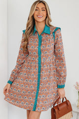 Alia Floral Contrast Collared Shirt