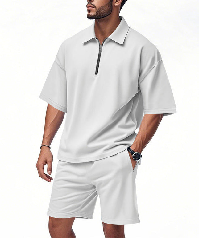 Lapel Suit Men's Summer Two-piece Set Loose