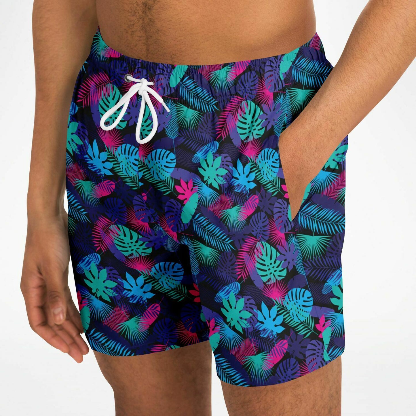 Rad Palm Neon Jungle Men's Swim Trunks