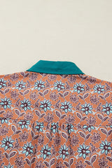 Alia Floral Contrast Collared Shirt