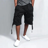 Men's Casual Five-point Overalls Multi-pocket Loose Straight Shorts