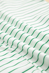 Stripe Ruffle Short Sleeve Crew Neck T-Shirt Mini Dress