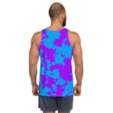 Blue and Purple Paint Splatter Unisex Tank Top