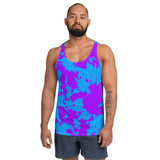 Blue and Purple Paint Splatter Unisex Tank Top