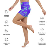 Purple Mint Rave Zebra Stripe Rave Ready Yoga Shorts w/ Inside Pocket