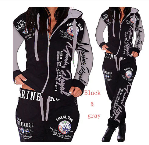 Men's Throwback Street Style Vibrant Letter Print Hooded Sports Suit