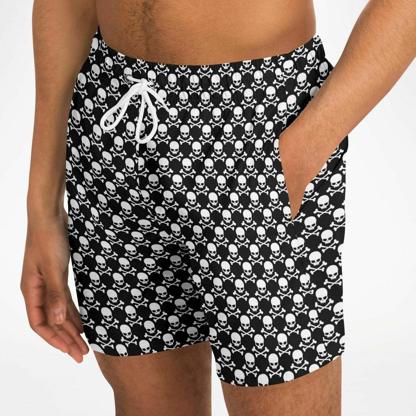 Rad Palm Crossbones Men's Swim Trunks