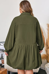 Catherine Ruffle Hem Mini PLUS Dress