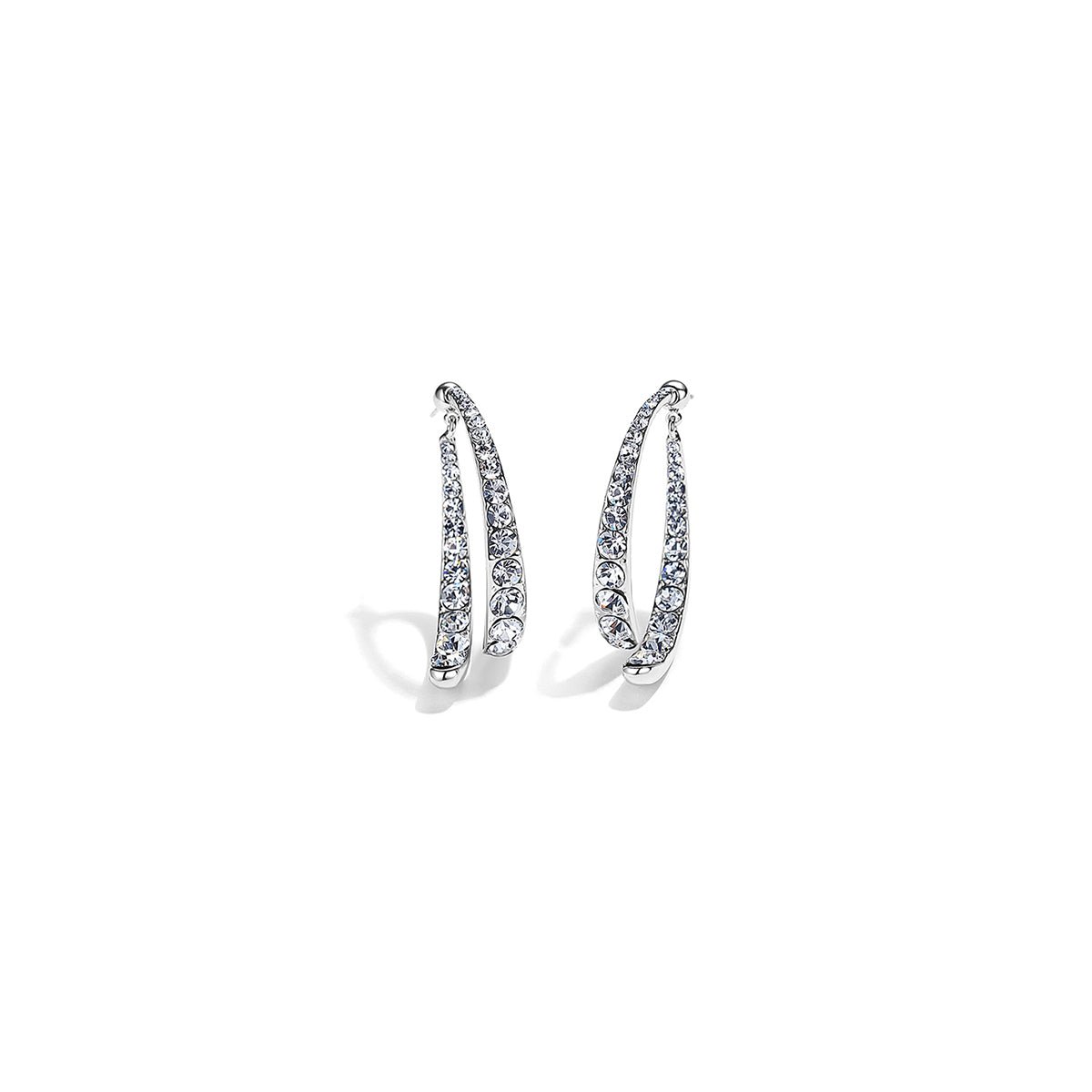Bright Fishtail Silver Earrings-1