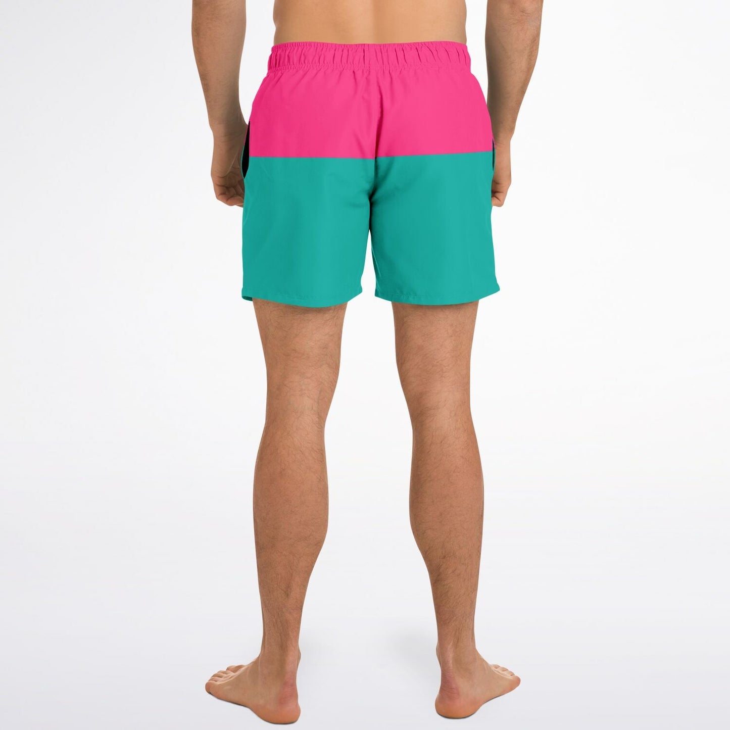 Rad Palm Color Block Men's Swim Trunks