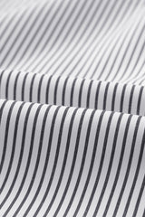 Stripe Smocked Long Sleeve Button-Up Shirt