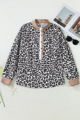 Kayleigh Print Contrast Trim Long Sleeve PLUS Top