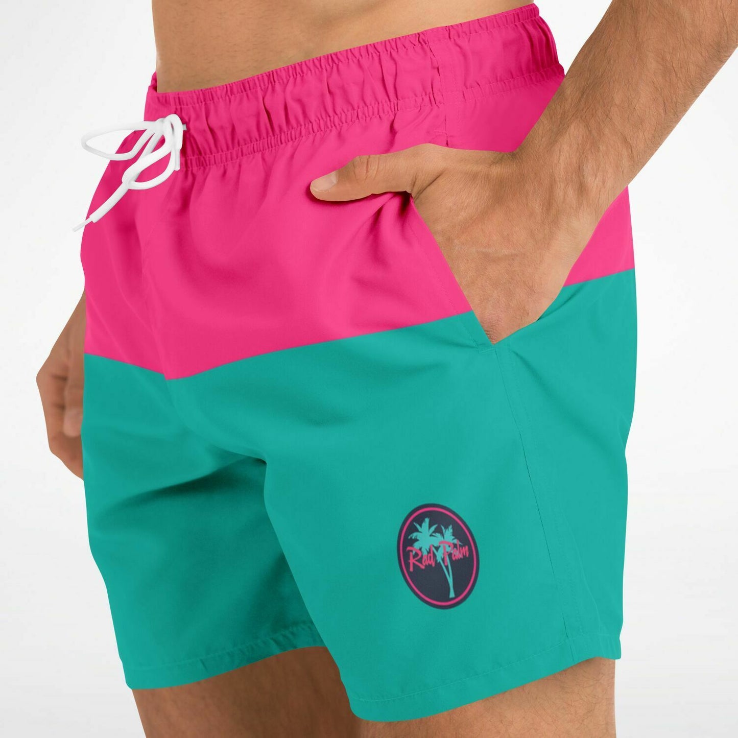Rad Palm Color Block Men's Swim Trunks