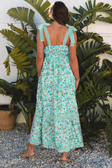 Floral Lace Tied-Strap Empire Waist Maxi Dress