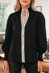 Estrella Flounce Sleeve Trim Blouse
