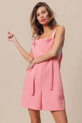 BiBi Texured Jacquard Romper with Side Pockets