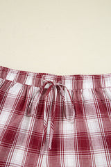 Plaid Shirt and Shorts Lounge Set