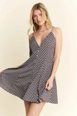 Jade By Jane Full Size Checkered Sleeveless Dress Plus Size